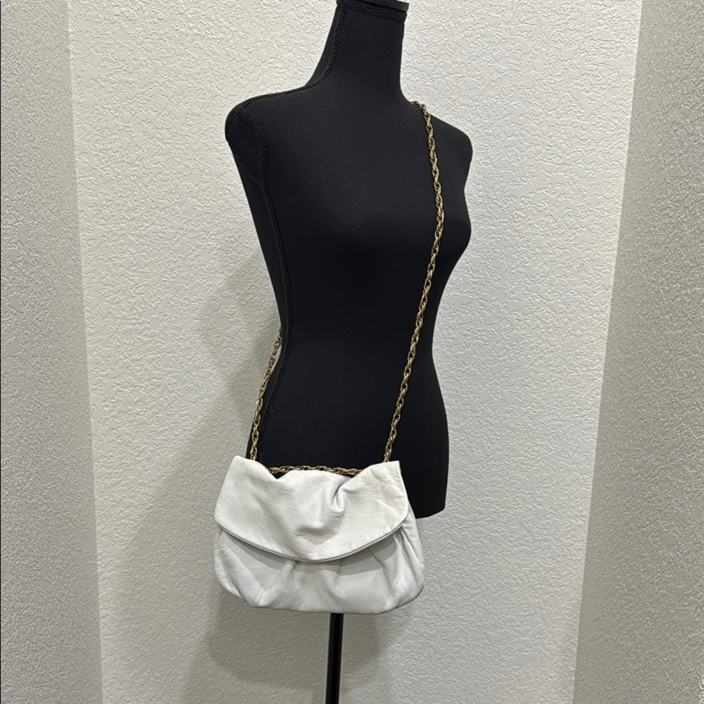 Elie Tahari White Leather Emory Handbag